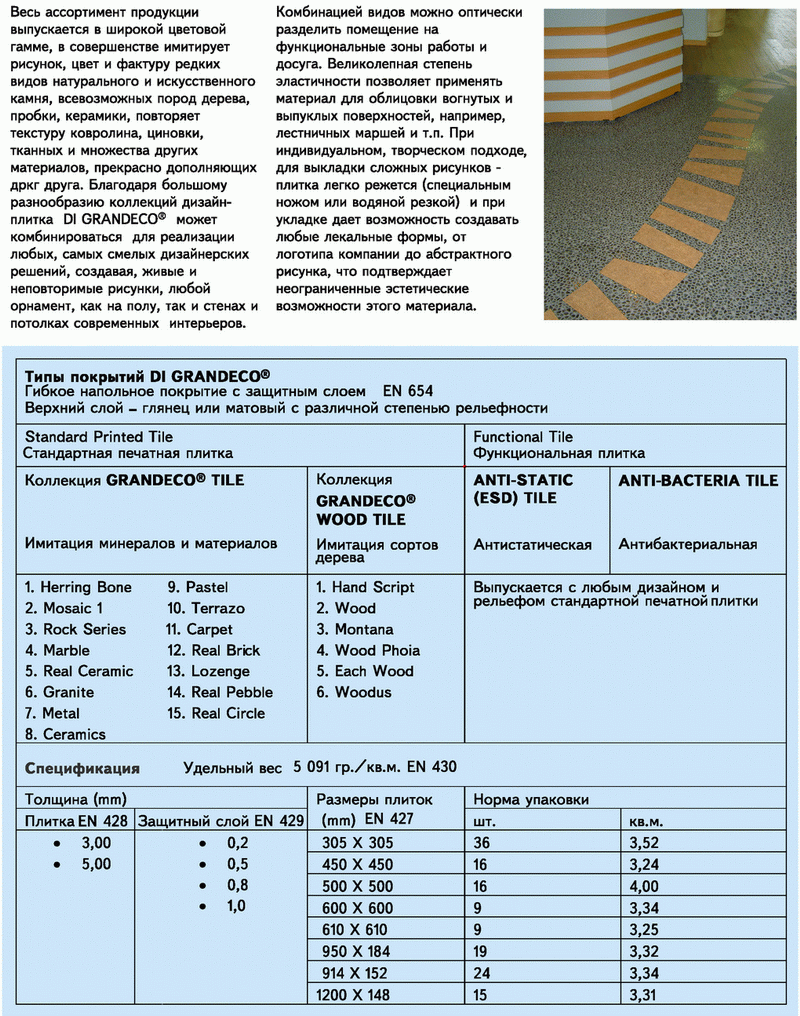 Характеристики кварц-виниловой плитки DOOIL